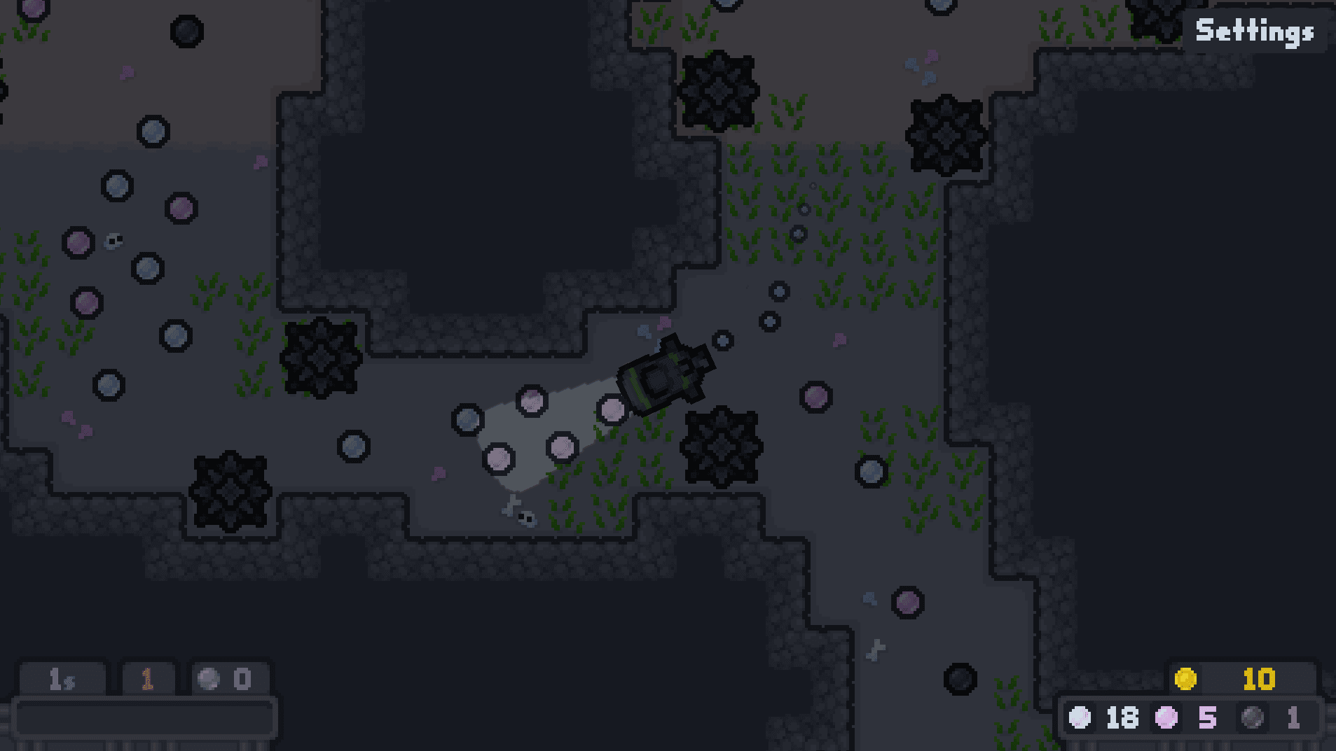 Screenshot of the caves in PRESSURE PANIC!