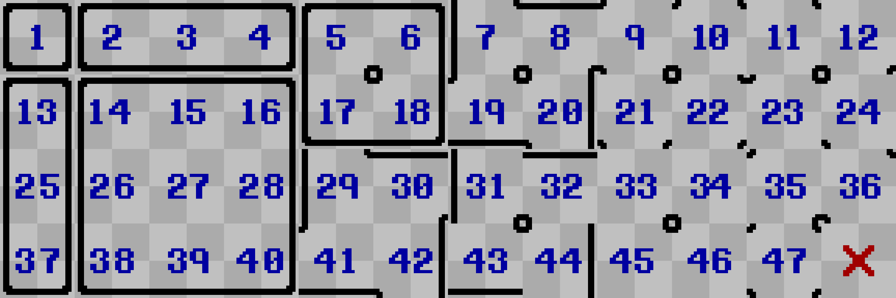 Tile connection template for a standard 48-tile system